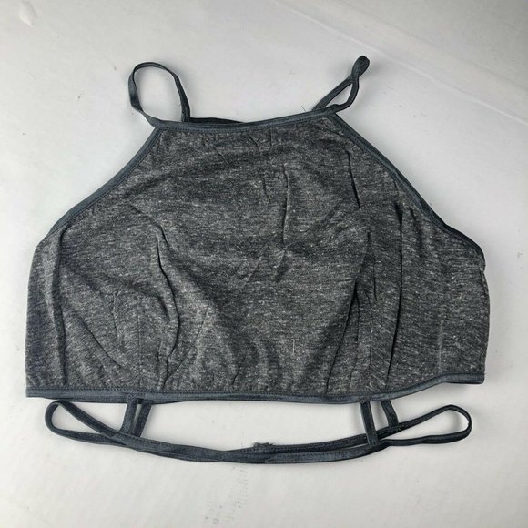 NWT LINE & DOT Charcoal Caged Bralette, charcoal, Size Medium - Picture 5 of 7